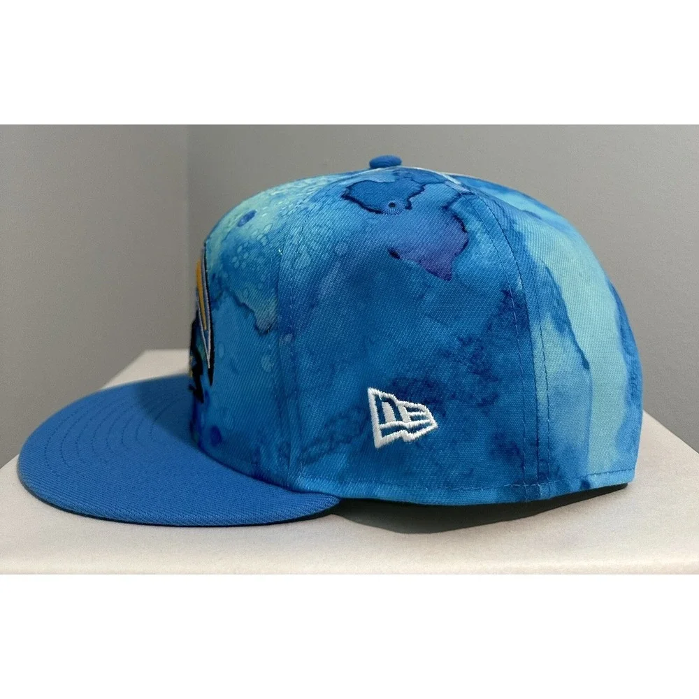 New Era Mens Los Angeles Chargers Sideline Ink Dye 9Fifty Blue Adjustable Hat